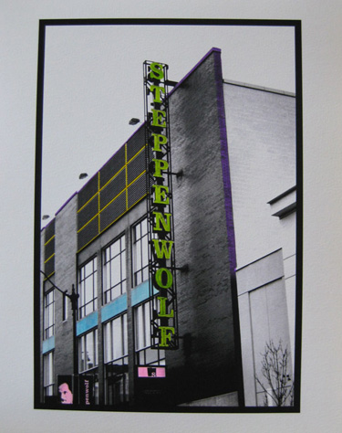 Watercolored photo - Chicago marquees: Steppenwolf Theater