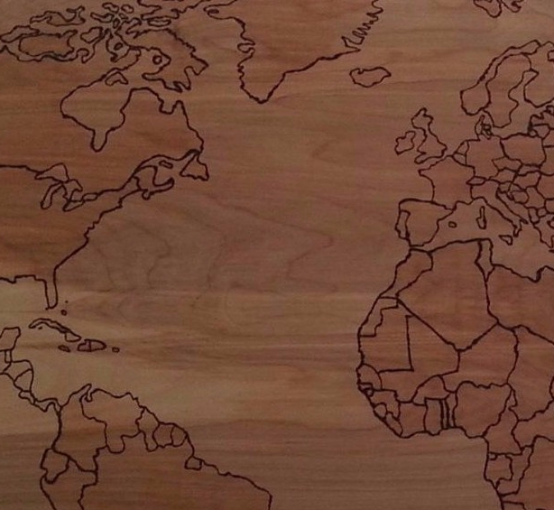 pyrography (wood burning) map