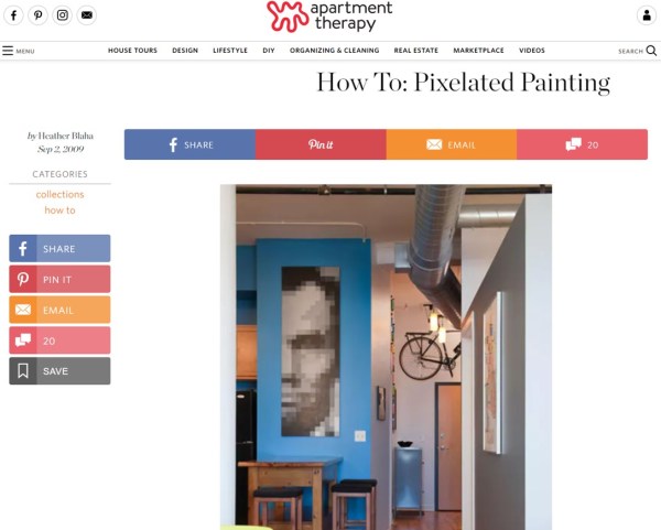 pixelated lincoln on apartment therapy