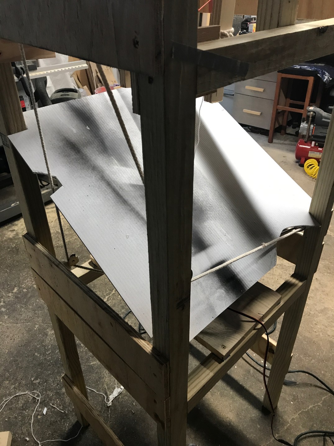 faux chimney with Santa legs