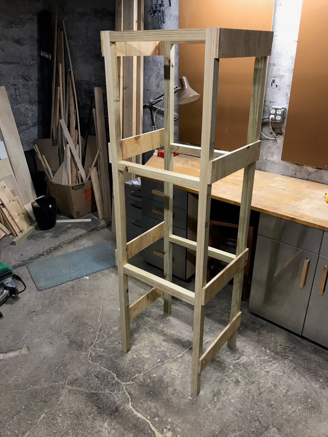 wooden structure for faux chimney