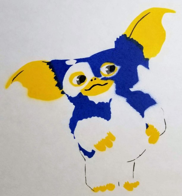 Stencil art painting of Gizmo